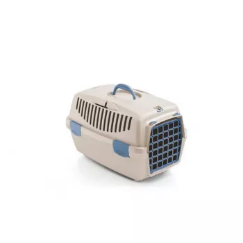 STEFANPLAST Transportín Gulliver 1 para animales pequeños con puerta de plástico 48x32x31 cm travertino blanco