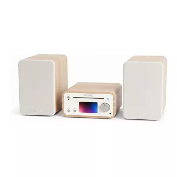 Pure Classic Minicadena estéreo Hi-Fi DAB+/FM, Bluetooth, CD, USB blanco/roble
