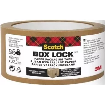 3M Scotch Box LockT cinta de embalar de papel 48mm x 22,8m marrón 7850-23-EF-8GC