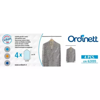 ORDINETT fundas protectoras para ropa de plástico 4 uds. 62x95cm transparente con cremallera