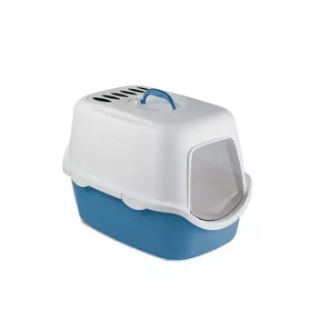 STEFANPLAST Cathy arenero cerrado para gatos con filtro 56x40x40 cm blanco/azul