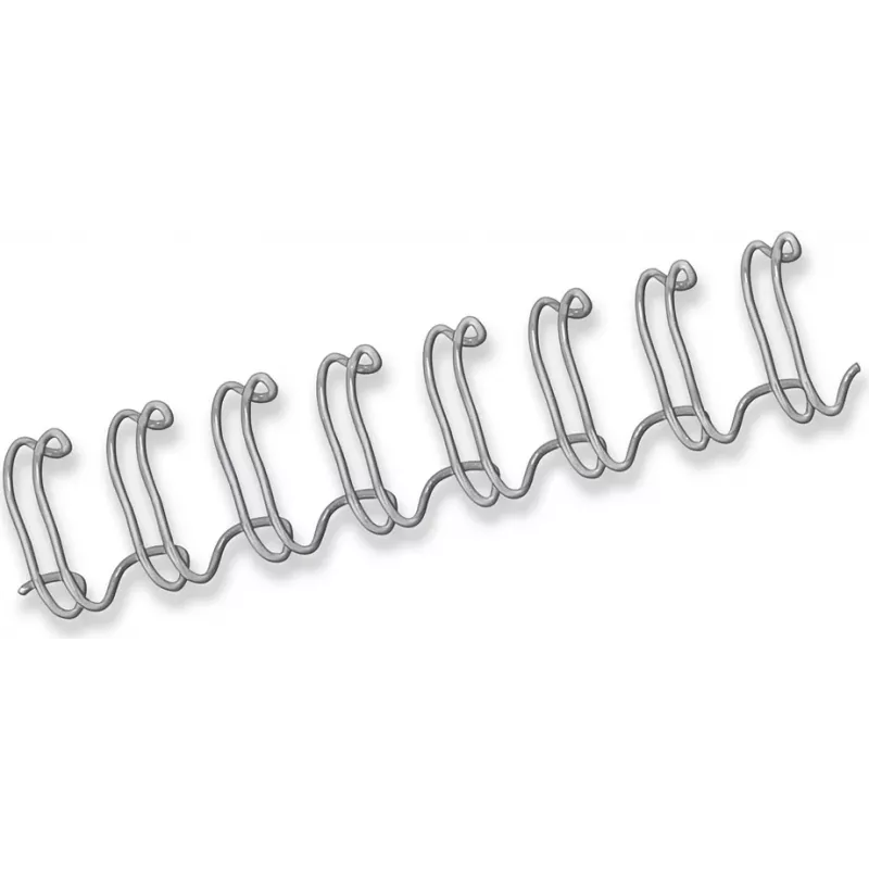 Fellowes 14 mm 34 anillas plateado lomos de alambre Twin Loop para A4, 130 hojas, pack de 100 (54454)