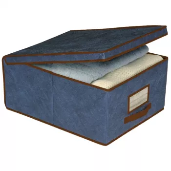 ORDINETT caja de almacenamiento de tela 48x36x19 cm azul