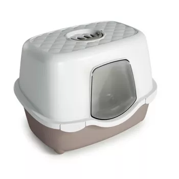 STEFANPLAST arenero para gatos Tres Chic Indoor con filtro, 56x39x39 cm, blanco/gris claro