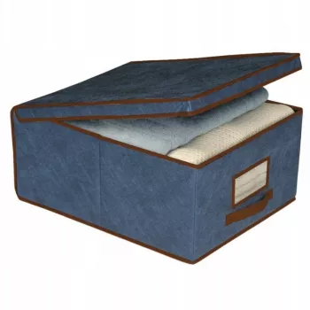 ORDINETT caja de almacenamiento plegable de tela 50 x 40 x 25 cm azul