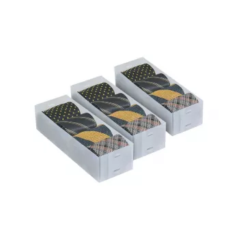 ORDINETT set de organizadores Top Class 3 piezas pequeño transparente plástico almacenamiento para cajones de escritorio 30,5x10x7,5cm