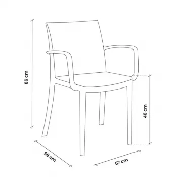 BICA Silla de jardín Verona sillón negro