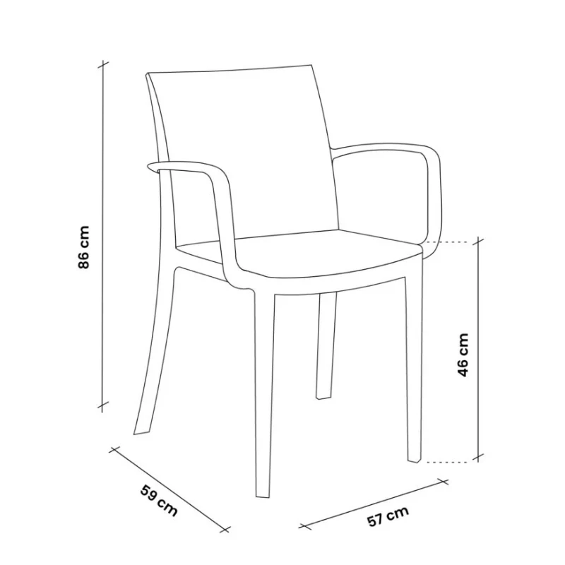 BICA Silla de jardín Verona sillón negro