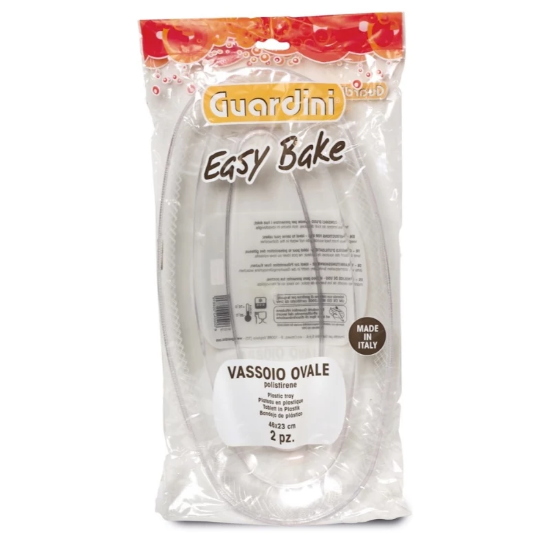 GUARDINI Bandejas de plástico transparente set de 2 Easy Bake 46x23 cm