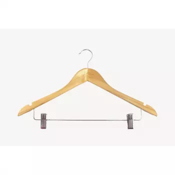 ORDINETT percha de madera con pinzas, pack de 2, 44,5 cm, haya natural