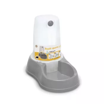 Stefanplast Break Reserve bebedero para mascotas con dispensador 3,5 L, 38x22,5x30 cm, gris