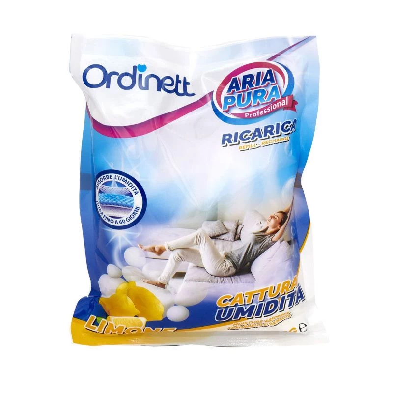 ORDINETT Recambio para absorbedor de humedad, 3 x 450 g, Limón