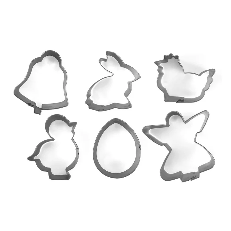 GUARDINI set de cortapastas para galletas de Pascua y pan de especias 6 uds. 5-6x2cm