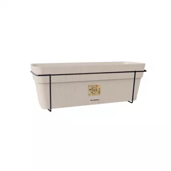 STEFANPLAST set de balcón con sistema de riego automático y soporte de metal 50x18x17 cm blanco