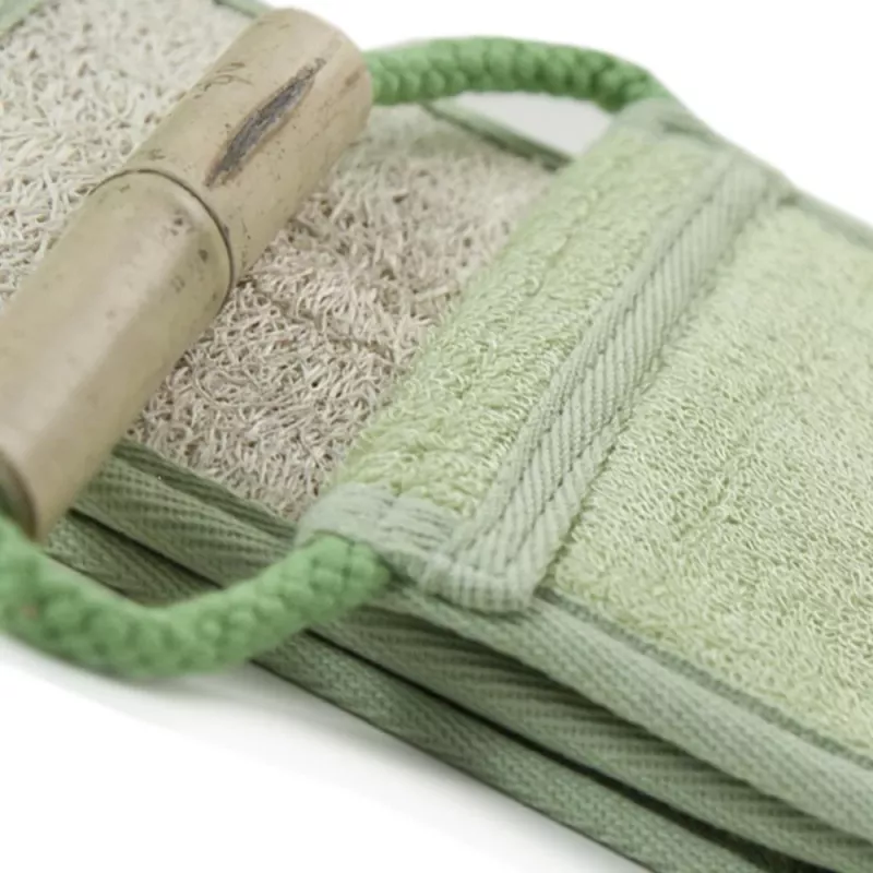 MARTINI SPA tiras de luffa y bambú Bambú – tira de baño exfoliante natural con textura de doble cara