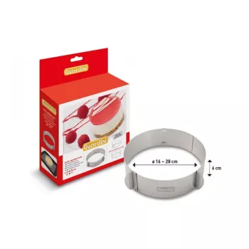 GUARDINI Aro redondo para tartas con diámetro variable Ø16-28cm