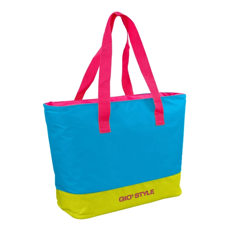 GIOSTYLE Bolsa térmica Beach Fluo Tote Surtido, 24L, Verde/Rosa/Amarillo/Azul claro