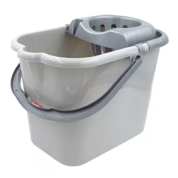 SAUBER Cubo ovalado 15L con escurridor de botón a presión
