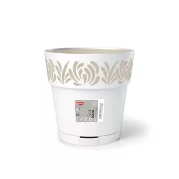 STEFANPLAST Gaia Maceta con plato Ø25x25cm Blanco