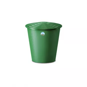 STEFANPLAST Depósito de agua de lluvia 210L con tapa y grifo Ø76,5x84cm Verde