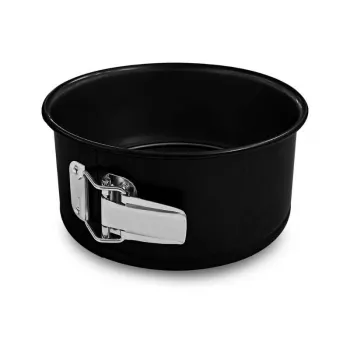 Guardini Gardenia Molde desmontable para tartas con base alta, 20 cm de diámetro, 8,5 cm de altura, acero al carbono, revestimiento antiadherente, Negro