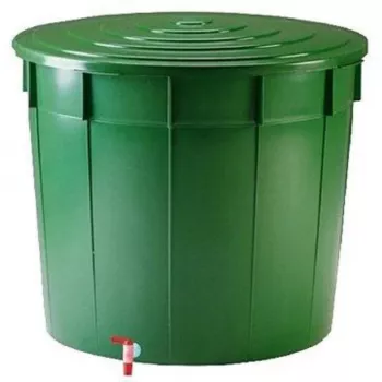 STEFANPLAST Bidón de agua de lluvia 500L con tapa y grifo Ø100x85cm Verde