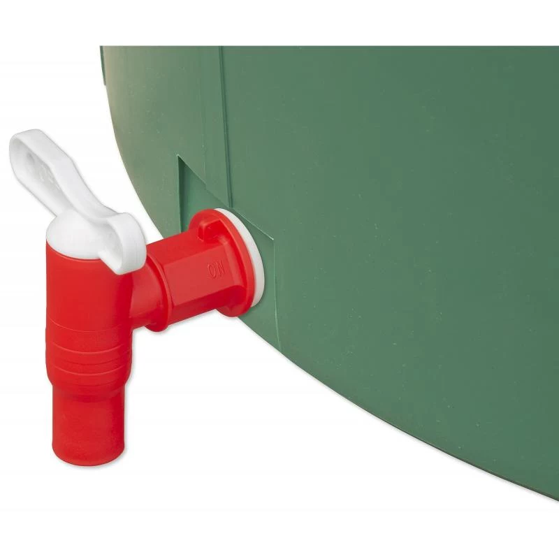 STEFANPLAST Bidón de agua de lluvia 500L con tapa y grifo Ø100x85cm Verde