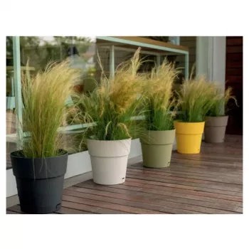 STEFANPLAST Maceta Ethica con plato Ø40x39cm Blanco