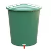 STEFANPLAST Bidón de agua de lluvia 310L con tapa y grifo, Verde, Ø80x97cm
