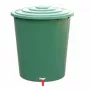 STEFANPLAST Bidón de agua de lluvia 310L con tapa y grifo, Verde, Ø80x97cm