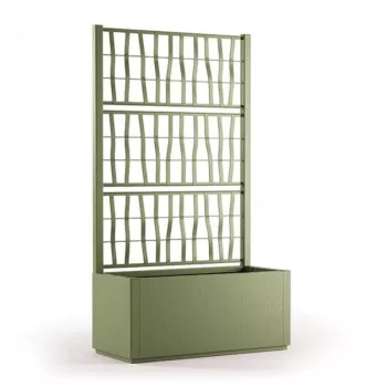 STEFANPLAST Jardinera con enrejado trepador Ethica 80x36x140 cm Verde