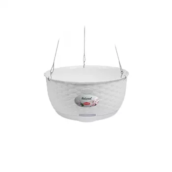 STEFANPLAST Maceta colgante Natural Ø30x14,5cm Blanco