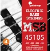 Galli MSB-45~105 S cuerdas para bajo eléctrico de 4 cuerdas, acero niquelado, entorchadas redondas, .045-.105