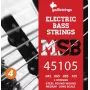 Galli MSB-45~105 S cuerdas para bajo eléctrico de 4 cuerdas, acero niquelado, entorchadas redondas, .045-.105