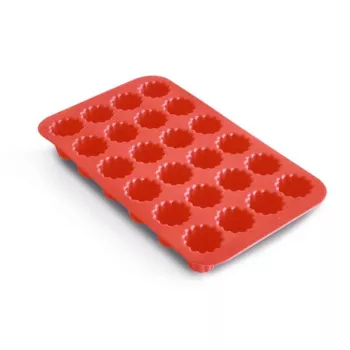 GUARDINI Molde para mini muffins Juliette con 24 cavidades de silicona, Rojo, 17 x 28,5 x 3,5 cm