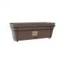 STEFANPLAST Set de balcón con sistema de riego automático y soporte metálico 50x18x17cm Marrón
