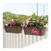 STEFANPLAST Set de balcón con sistema de riego automático y soporte metálico 50x18x17cm Marrón