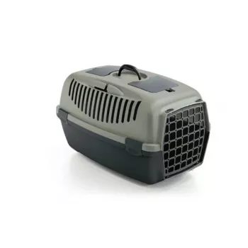 STEFANPLAST Transportín Gulliver 3 para mascotas con puerta de plástico 61x40x38 cm Gris/Verde