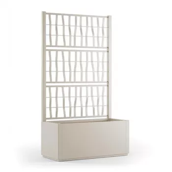 STEFANPLAST Jardinera con enrejado Ethica 80x36x140 cm Blanco