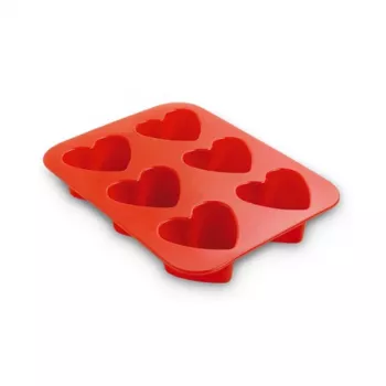GUARDINI Molde de silicona Hearts de 6 cavidades, rectangular, blanco