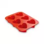 GUARDINI Molde de silicona Hearts de 6 cavidades, rectangular, blanco