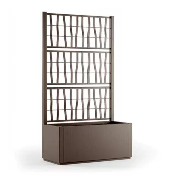 STEFANPLAST Jardinera con enrejado trepador Ethica 80x36x140 cm Marrón