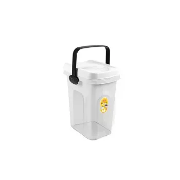 STEFANPLAST Recipiente para almacenar comida para mascotas 2,5 kg 7 L 23x19x31 cm, Transparente/Blanco