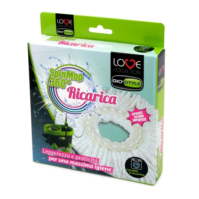 GIOSTYLE Cabezal de fregona de microfibra intercambiable para Vileda Love Spin Mop 360°