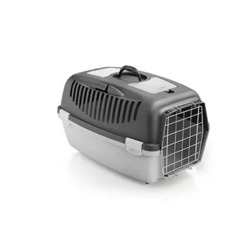 STEFANPLAST Transportín Gulliver 3 para mascotas con puerta metálica 61x40x38 cm Gris oscuro/Gris claro