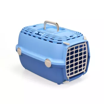 STEFANPLAST Transportín Horizon 1 con puerta de plástico 48x32x30 cm Azul claro/Azul