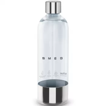 SMEG SKSB01 Botella de repuesto para máquina de soda SKC01, 1 litro, plástico PET, Transparente