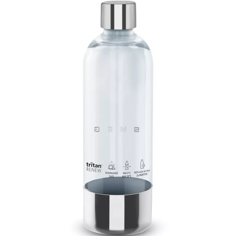 SMEG SKSB01 Botella de repuesto para máquina de soda SKC01, 1 litro, plástico PET, Transparente