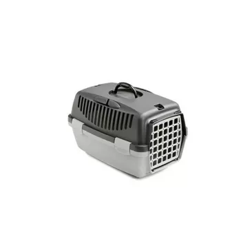 STEFANPLAST Transportín Gulliver 1 con puerta de plástico 48x32x31cm gris oscuro/gris claro