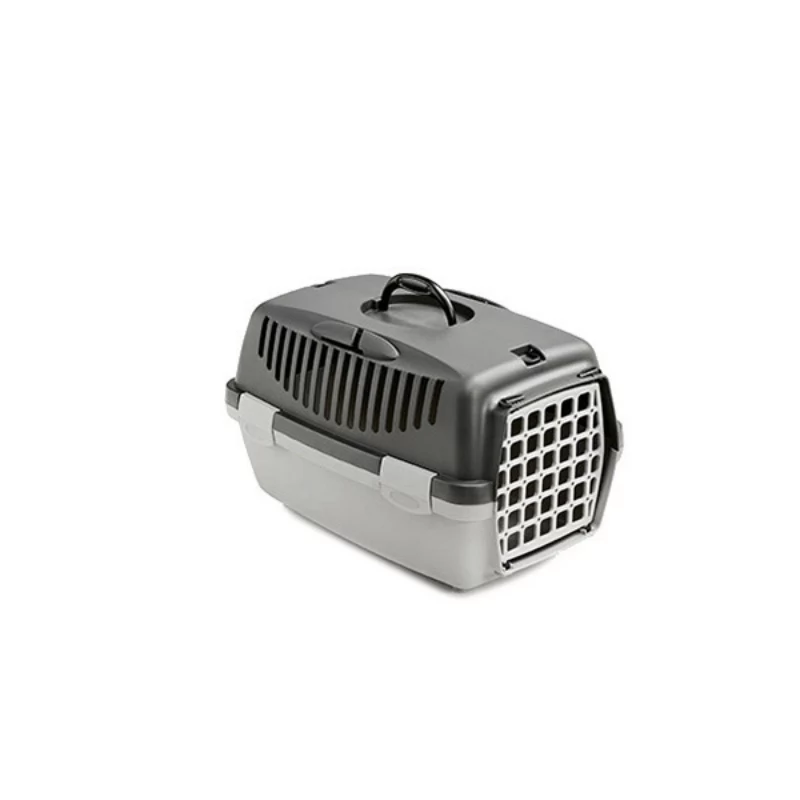 STEFANPLAST Transportín Gulliver 1 con puerta de plástico 48x32x31cm gris oscuro/gris claro